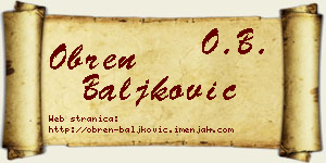 Obren Baljković vizit kartica